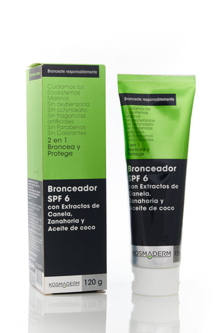 Bronceador SPF 6 con Extractos de Canela, Zanahoria y Aceite de Coco