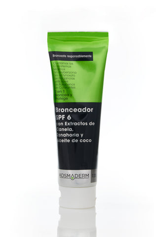 Bronceador SPF 6 con Extractos de Canela, Zanahoria y Aceite de Coco