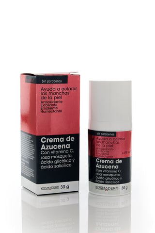 Crema de Azucena, con Rosa Mosqueta, Ácido Glicólico y Ácido Salicílico 30g