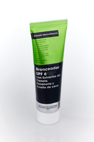 Bronceador SPF 6 con Extractos de Canela, Zanahoria y Aceite de Coco